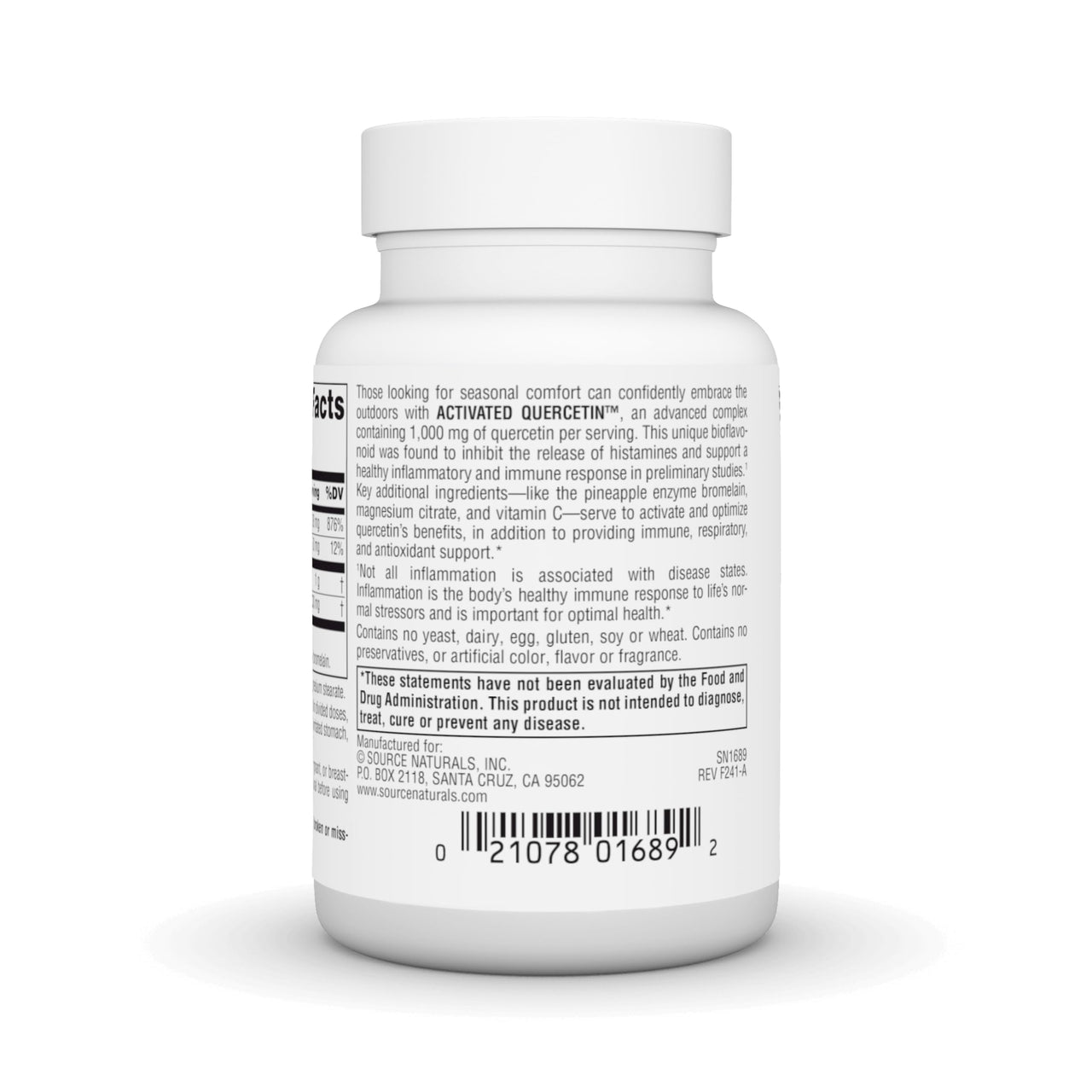 Source Naturals Activated Quercetin, Bioflavanoid Complex, for Seasonal & Immune Support* - 50 Capsules