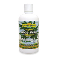Thumbnail for Dynamic Health Organic Aloe Vera Juice, No Additives, Digestive Support, Antioxidant Supplement, Vegan, Gluten Free, Non-GMO, 32 Fl oz