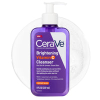 Thumbnail for CeraVe Brightening Vitamin C Facial Cleanser for Dull & Uneven Skin Tone with Stabilized Vitamin C, Niacinamide & Ceramides, Hydrating & Exfoliating, Fragrance-Free, Safe for Sensitive Skin, 8oz