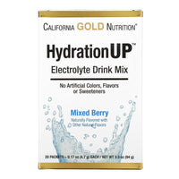 Thumbnail for California Gold Nutrition HydrationUP, Electrolyte Drink Mix, Mixed Berry, 20 Packets, 0.17 oz (4.7 g) Each