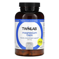 Thumbnail for Twinlab Magnesium Caps - High Absorption Magnesium Supplement to Support Leg Cramps Relief - Magnesium Capsules for Stress Relief, 420 mg, 200 Count - 1 Pack