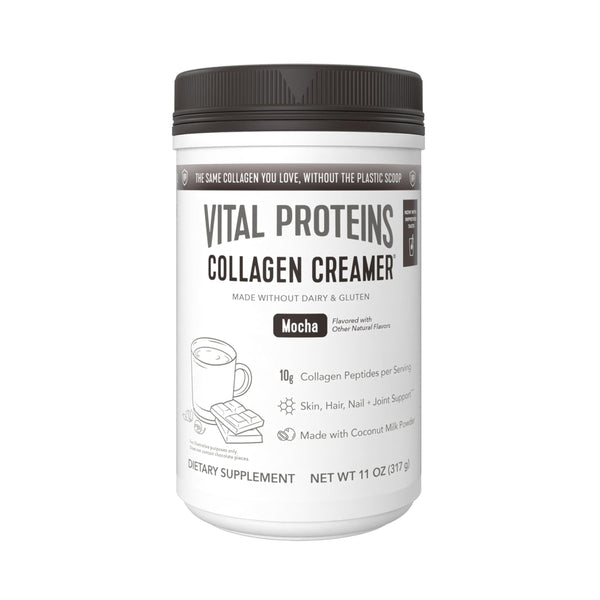 Vital Proteins Collagen Coffee Creamer, Coconut Milk based & Low Sugar Powder with Collagen Peptides Supplement - Supporting Healthy Hair, Skin, Nails with Energy-Boosting MCTs - Mocha 11.2oz