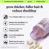 Thumbnail for Lemme Grow Hair Growth Supplement for Women, Clinically Proven Keratin Complex for Visibly Thicker Hair and Scalp Coverage, Reduced Shedding, Nourish Thinning Hair - 1 Month Supply
