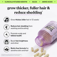 Thumbnail for Lemme Grow Hair Growth Supplement for Women, Clinically Proven Keratin Complex for Visibly Thicker Hair and Scalp Coverage, Reduced Shedding, Nourish Thinning Hair - 1 Month Supply