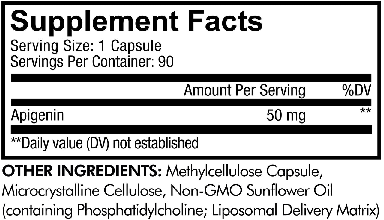 Codeage Liposomal Apigenin Supplement, 3-Month Supply, Daily Flavonoid Chamomile Extract, Liposomal Phospholipid Complex, Non-GMO Sunflower Oil, Phosphatidylcholine Vegan Blend, Gluten-Free - 2 Pack