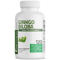 Thumbnail for Bronson Ginkgo Biloba Extra Strength Supports Brain Function & Memory Support, 120 Vegetarian Capsules