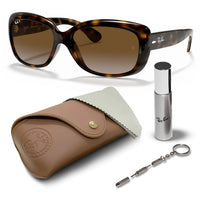 Thumbnail for Ray-Ban RB4101 Jackie Ohh Polarized Butterfly Shape Sunglasses With Eyewear Kit Bundle - High Bridge Fit - Ideal Formal and Casual Eyewear - Beach Sunglasses