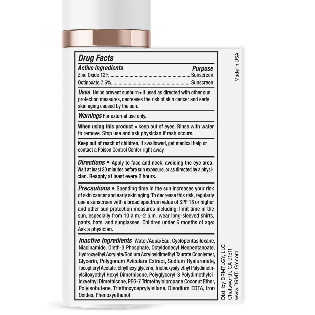 DRMTLGY Anti-Aging Tinted Moisturizer SPF 46 – Sheer Face Sunscreen & Lightweight Makeup with Broad Spectrum UV Protection – Hydrating Skin Care & Face Moisturizer – 1.7 oz