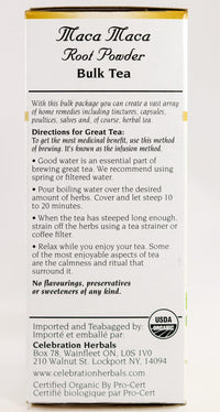Thumbnail for Celebration Herbals Organic Maca Maca Root Powder Tea Caffeine Free - 40 Grams (Loose Tea)