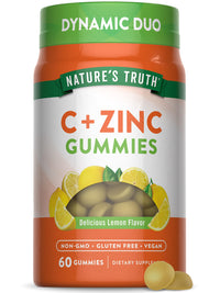 Thumbnail for Nature's Truth Vitamin C Gummies with Zinc for Adults | 60 count | Immune Support | Vegan, Non GMO & Gluten Free Supplement