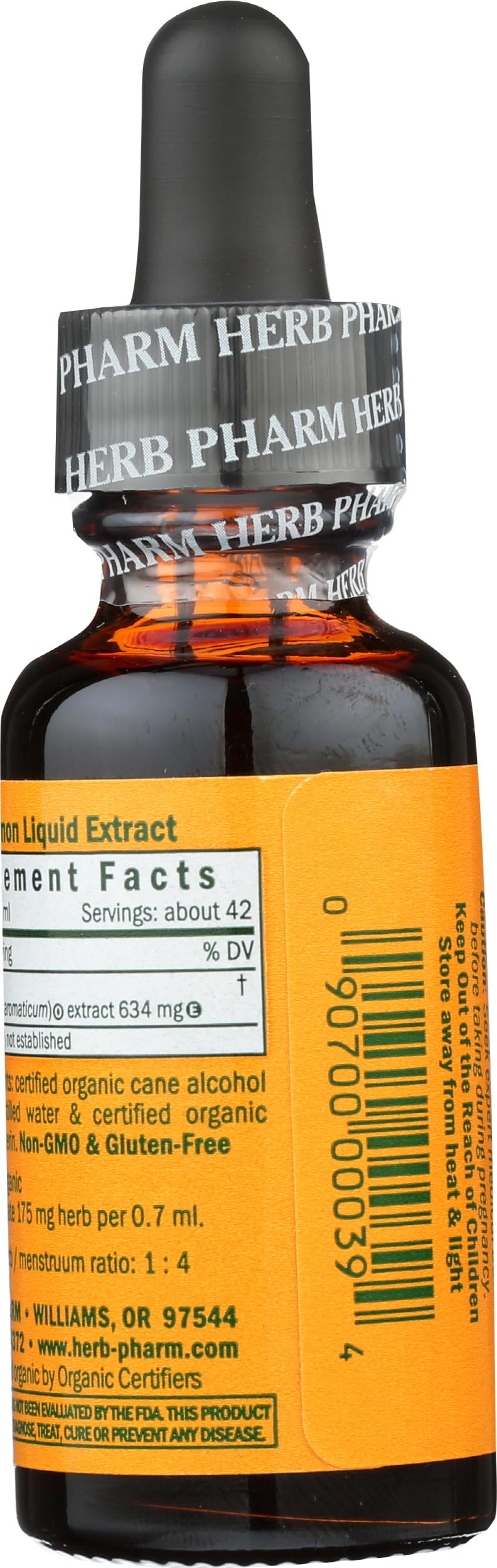 Herb Pharm Certified Organic Cinnamon Liquid Extract for Cardiovascular and Circulatory Support - 1 Ounce