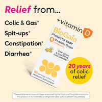 Thumbnail for BioGaia Baby Probiotic Drops - Colic & Gas Relief + Vitamin D, 50-Day Supply, Safe for Newborns, Reduces Crying, Fussing, Colic, Gas, Spit-ups & Constipation, No allergens, Dairy or Soy (Pack of 2)