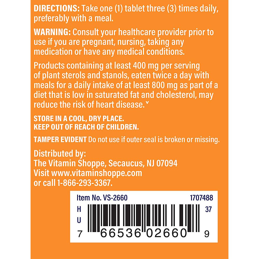 The Vitamin Shoppe Super Phytosterols 900MG, Supports Cardiovascular Health, (90 Tablets)