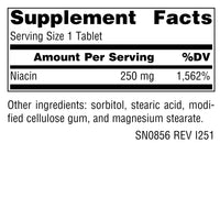 Thumbnail for Source Naturals Niacin 250, Vegan Vitamin B-3 Tablets, 250 Count