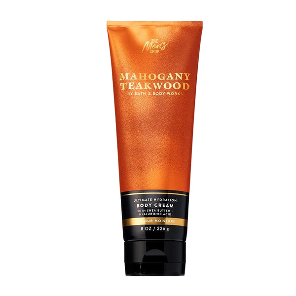 Bath & Body Works Men’s Body Cream, Mahogany Teakwood Scent, Ultimate Hydration Moisturizer with Shea Butter & Hyaluronic Acid for Dry Skin, Warm Woodsy & Masculine Scent, 8 oz - 1 Pack