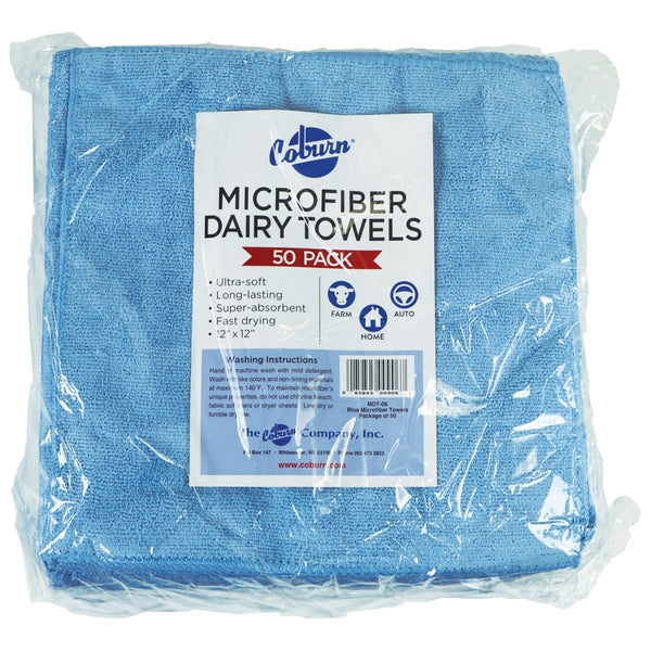 Coburn Blue Microfiber Dairy Towels Pack/50
