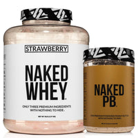 Thumbnail for NAKED Strawberry Whey Protein Powder 5LB (61 Servings) + PB Powdered Peanut Butter 1.5LB (45 Servings) – Bulk; Grass-Fed; Non-GMO; Gluten Free; Soy Free; Vegan