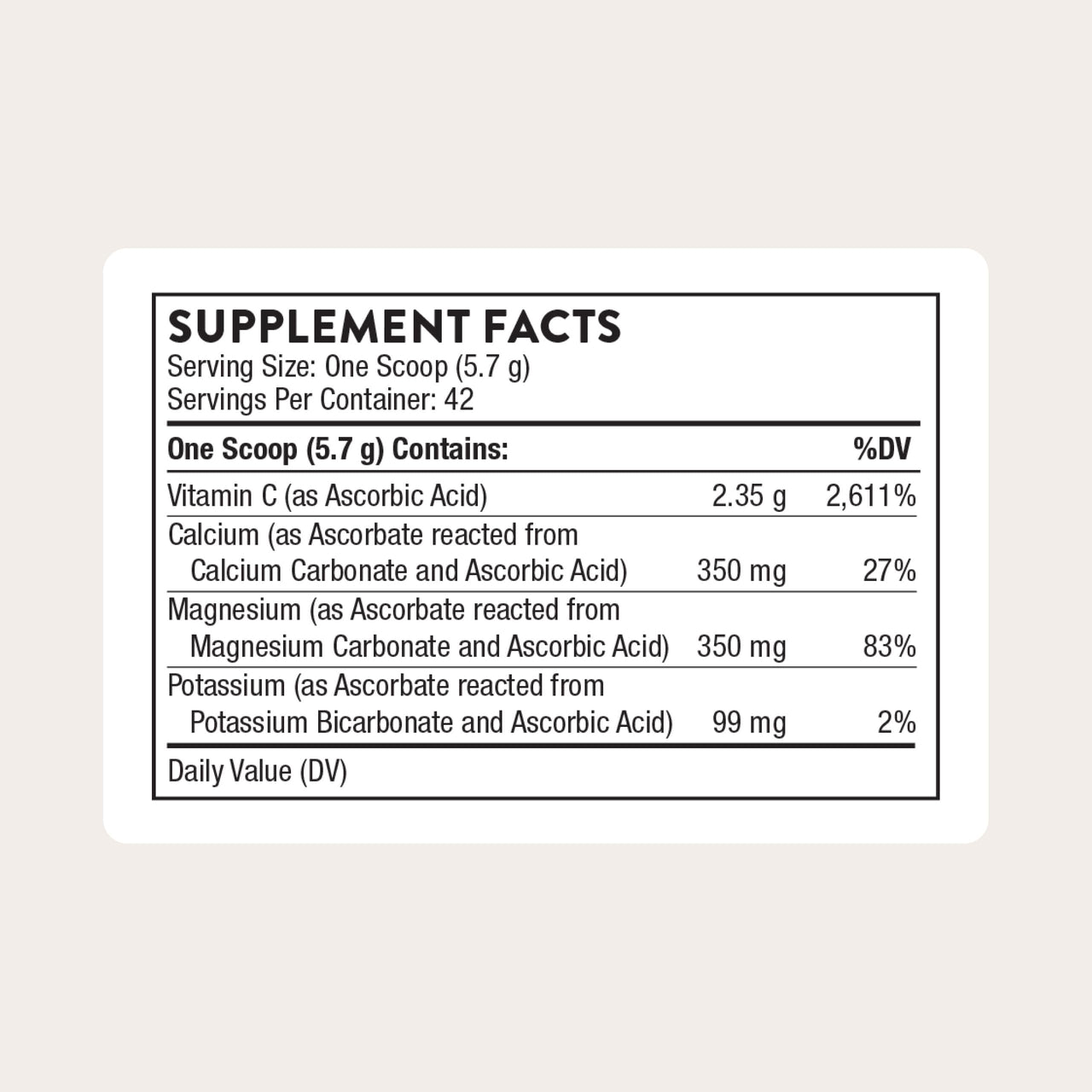 THORNE - High Potency Vitamin C - Ascorbic Acid with Calcium, Magnesium & Potassium - Healthy Immune Function & Antioxidant Support* - Third-Party Certified - Gluten, Dairy & Soy-Free - 42 Servings