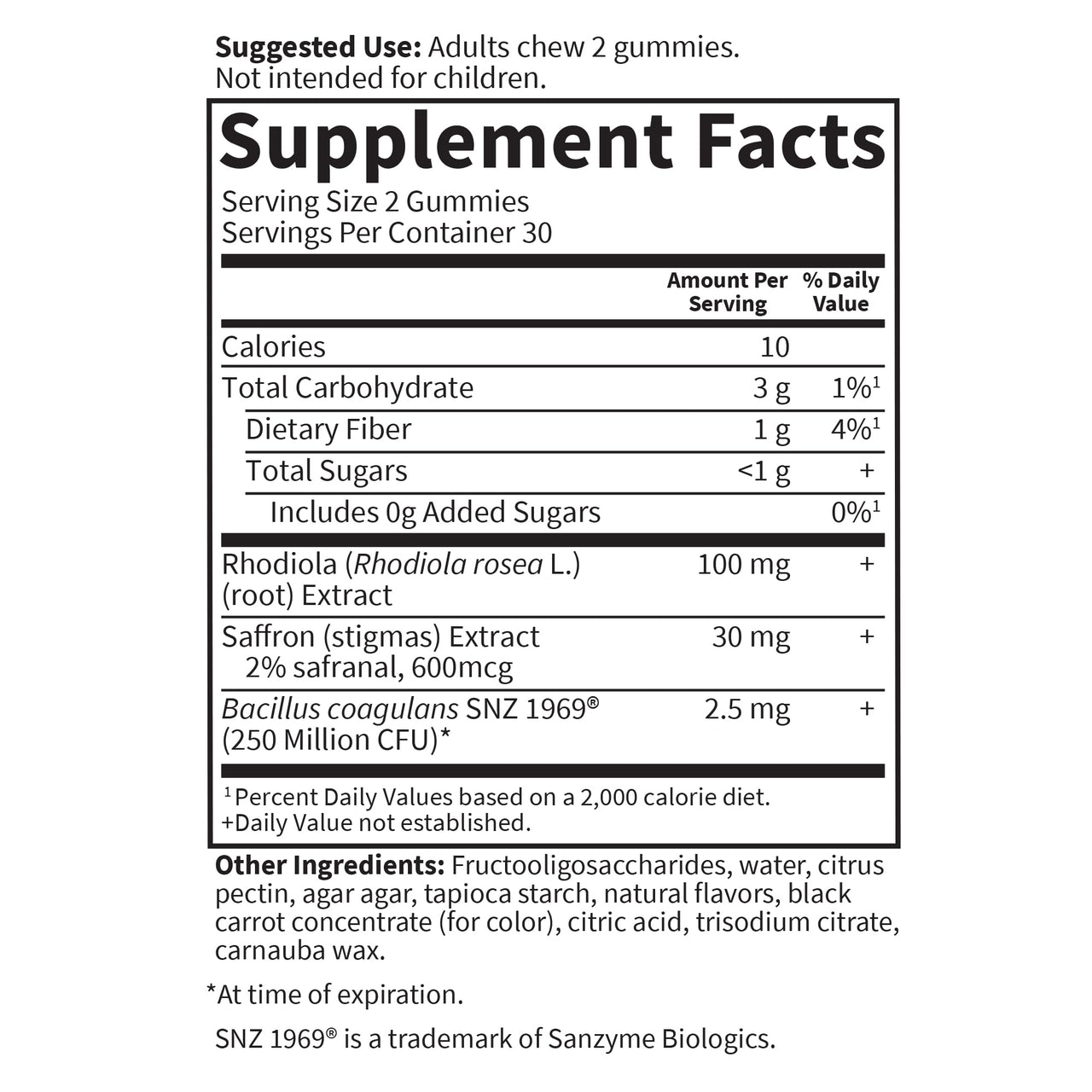 Garden of Life Herbals Stress Relief Gummy with Rhodiola & Saffron for Positive Mood & Stress Response Plus Prebiotics & Probiotics for Digestive Support, Gluten-Free, Berry Flavor, 30 Servings
