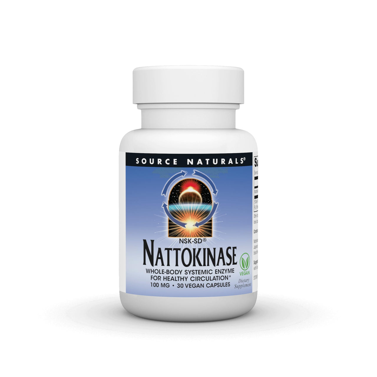 Source Naturals NSK-SD Nattokinase, Whole Body Sytemic Enzyme for Healthy Circulation*, 100mg, 30 Vegan Capsules
