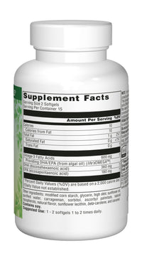 Thumbnail for Source Naturals Vegan True, Non-Fish Omega-3s, EPA-DHA Supports Heart and Brain Health*, 300 mg - 30 Vegan Softgels