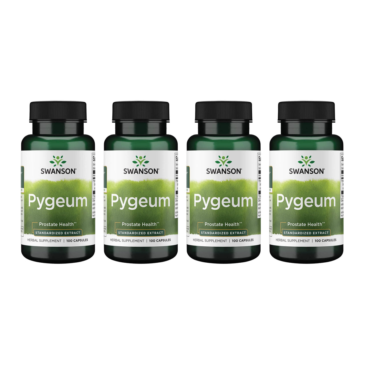 Swanson Pygeum - Herbal Supplement Promoting Male Prostate Health, Bladder, and Urinary Tract Health Support - Mens Health Supplement - (100 Capsules, 125mg Each) 4 Pack