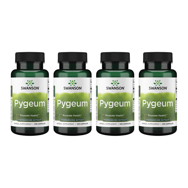 Swanson Pygeum - Herbal Supplement Promoting Male Prostate Health, Bladder, and Urinary Tract Health Support - Mens Health Supplement - (100 Capsules, 125mg Each) 4 Pack