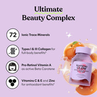 Thumbnail for Lemme Glow Collagen Gummies for Thick Hair, Strong Nails & Healthy Skin with Multi-Collagen Peptides, Biotin, Trace Minerals, Zinc, Vitamins A, C & E, Dairy & Gluten Free, Peach Flavor, 60 ct.