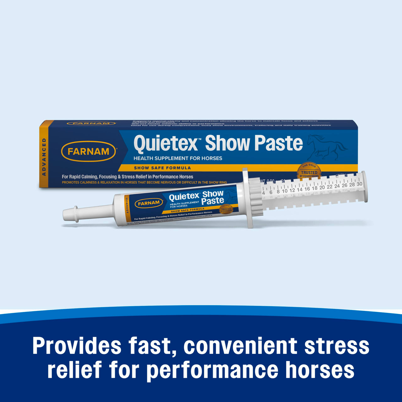 Farnam Quietex Show Calming & Focusing Paste for Horses, 30 cc Syringe, Show Safe Horse Calm Magnesium Supplement Paste, Help Manage Nervous Behavior, Focus, Keep Calm, Relaxed & Composed