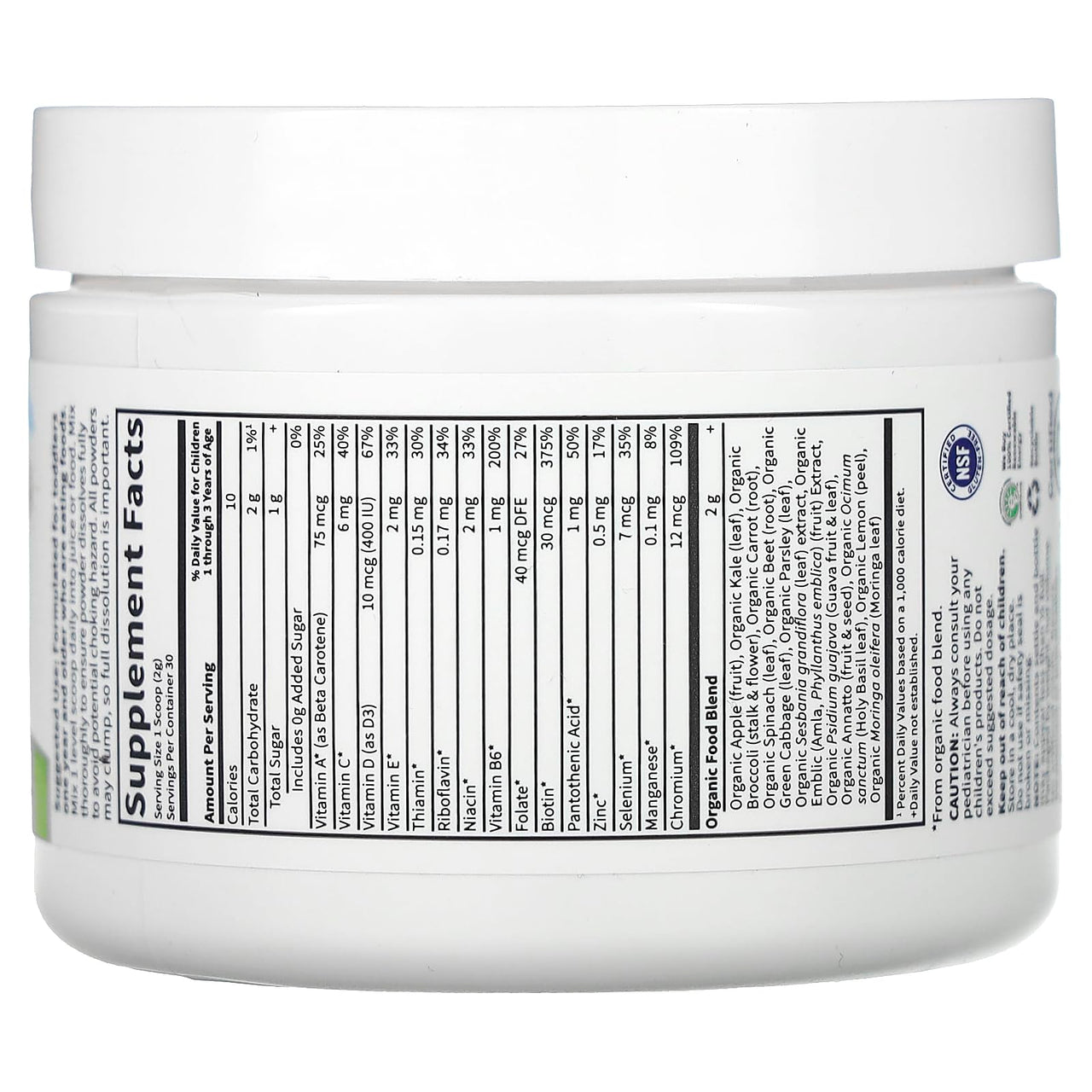 Garden of Life Kids Multivitamin Powder, Daily Vitamins and Minerals for Toddlers & Kids - Organic Toddler Multi Powder With 15 Vitamin C, D3, Zinc for Healthy Growth - Gluten Free - 30 Day Supply