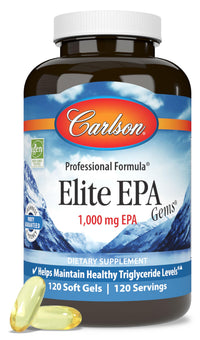 Thumbnail for Carlson - Elite EPA Gems, 1000 mg EPA Fish Oil, Wild-Caught, Norwegian Fish Oil, Sustainably Sourced, Helps Maintain Healthy Triglyceride Levels, 120 Softgels