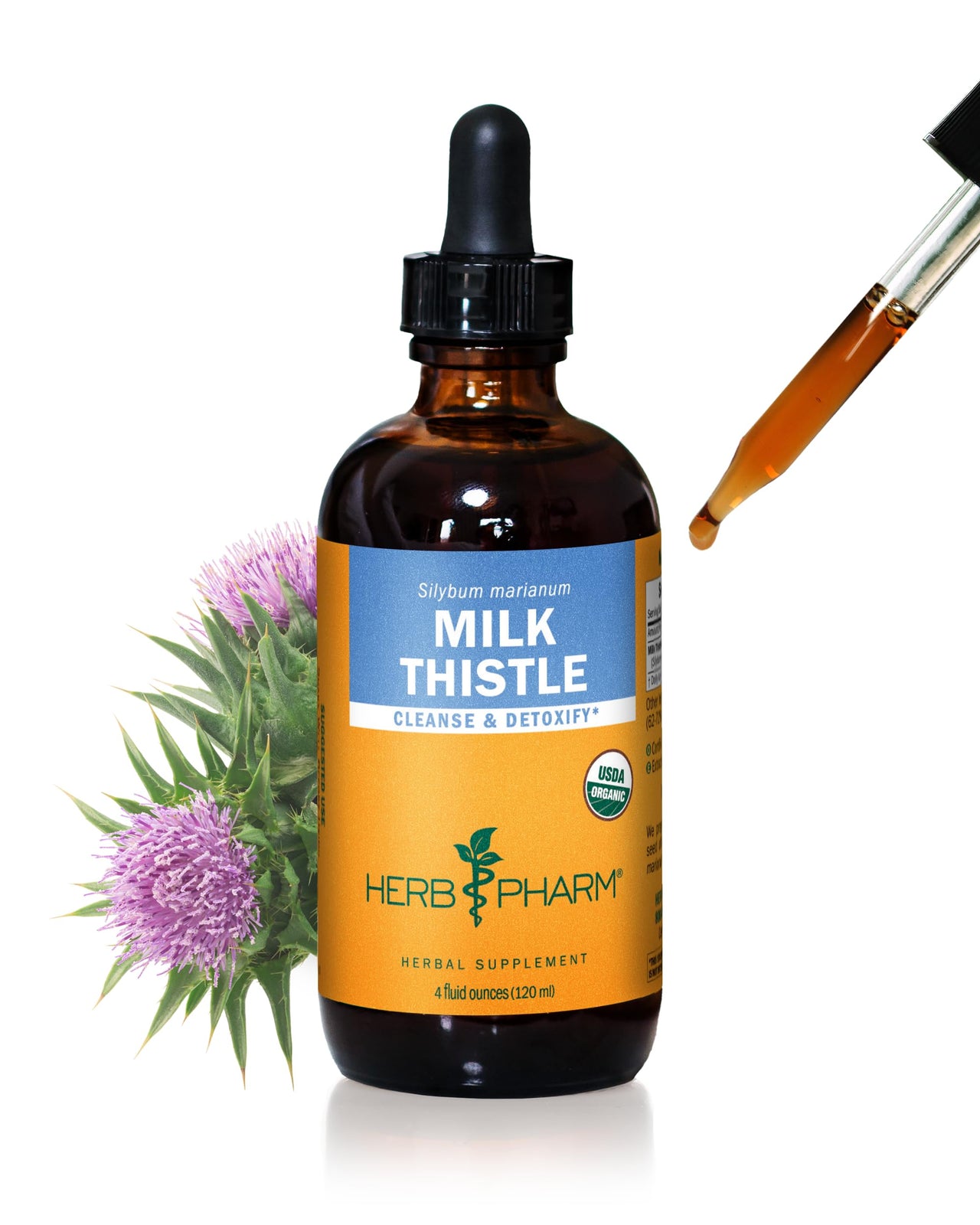 Herb Pharm Milk Thistle Seed Extract for Liver Function Support - 4 Ounce (DMILK04)