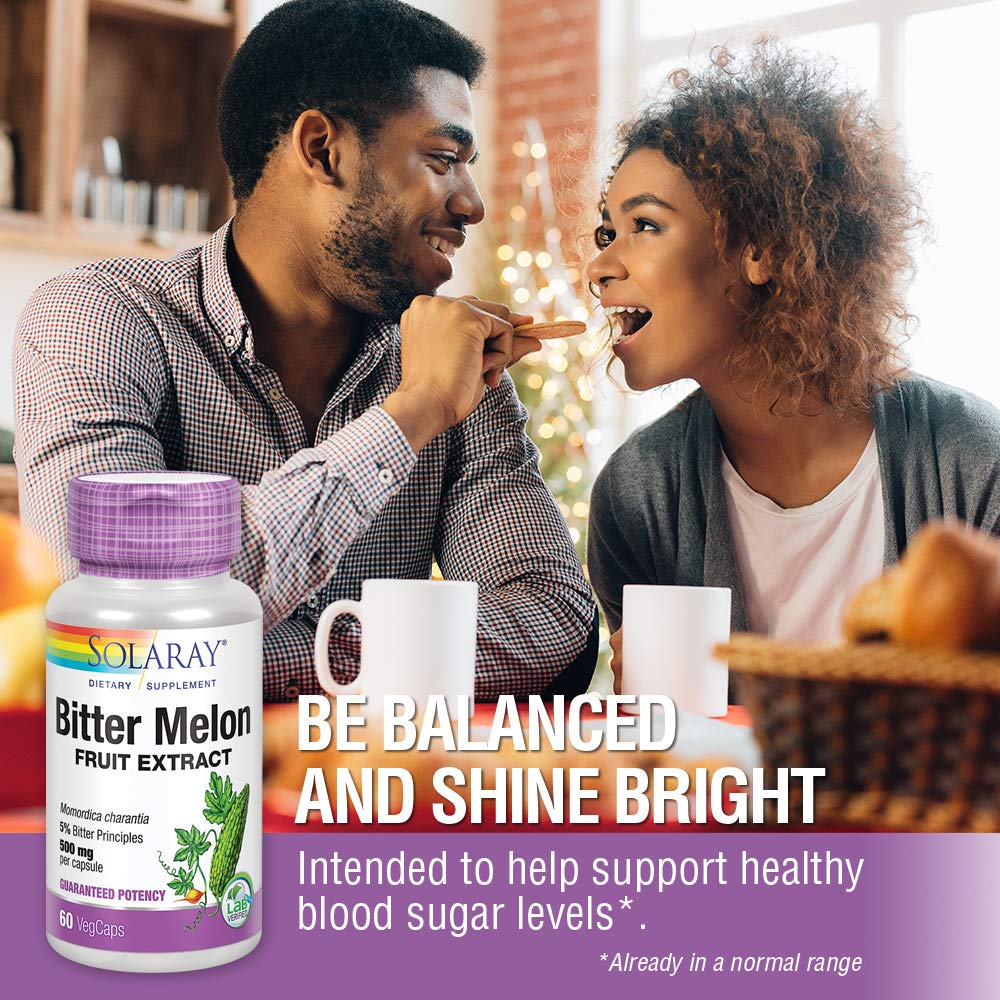 SOLARAY Bitter Melon Fruit Extract 500mg 5% Bitter Principles | Lab Verified | 60 VegCaps