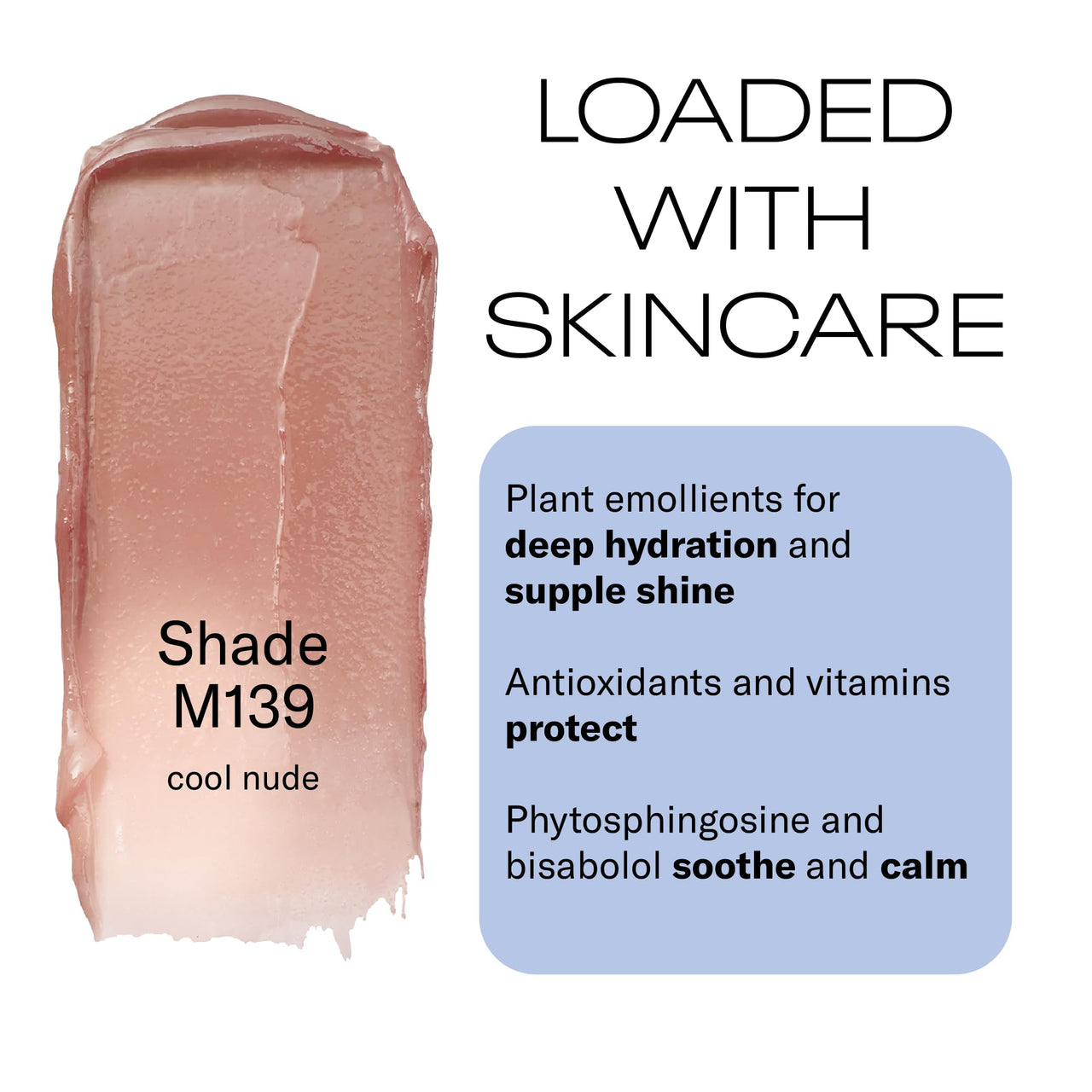 MOB Beauty Hydrating Shine Lip Balm M139 Cool Nude – Tinted Lip Balm Stick with Jojoba & Sunflower Oils, Clean Vegan Organic Lip Care for Nourished, Glossy Lips