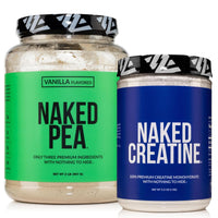 Thumbnail for NAKED Vanilla Pea Protein Isolate 2LB Pure Micronized Creatine Monohydrate 1,000g (200 Servings) – Vegan; Bulk; Non-GMO; Gluten Free; Soy Free