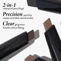 Thumbnail for LAURA GELLER NEW YORK Sculpt-n-Stay Waterproof Brow Pencil & Gel- Soft Black