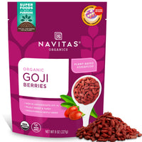 Thumbnail for Navitas Organics Goji Berries – For Smoothies, Trail Mix, Baked Goods, Oatmeal & More – Vitamin A, Antioxidants, Fiber – Wolfberry - USDA Organic, Non GMO, Gluten Free, Vegan (8oz. Bag, 8 Servings)
