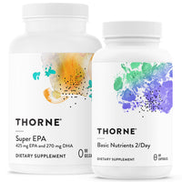 Thumbnail for THORNE - Wellness Essentials Bundle - Omega-3 & Multivitamin Combo - Super EPA & Basic Nutrients 2/Day - 30 Servings