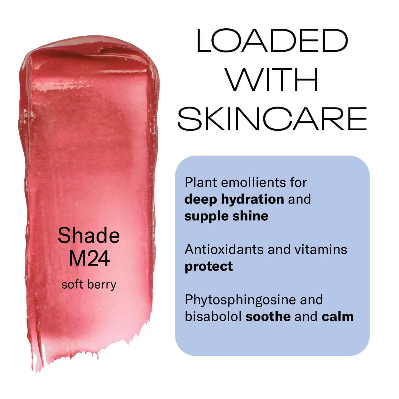 MOB Beauty Hydrating Shine Lip Balm M24 Plum – Tinted Lip Balm Stick with Jojoba & Sunflower Oils, Clean Vegan Organic Lip Care for Nourished, Glossy Lips