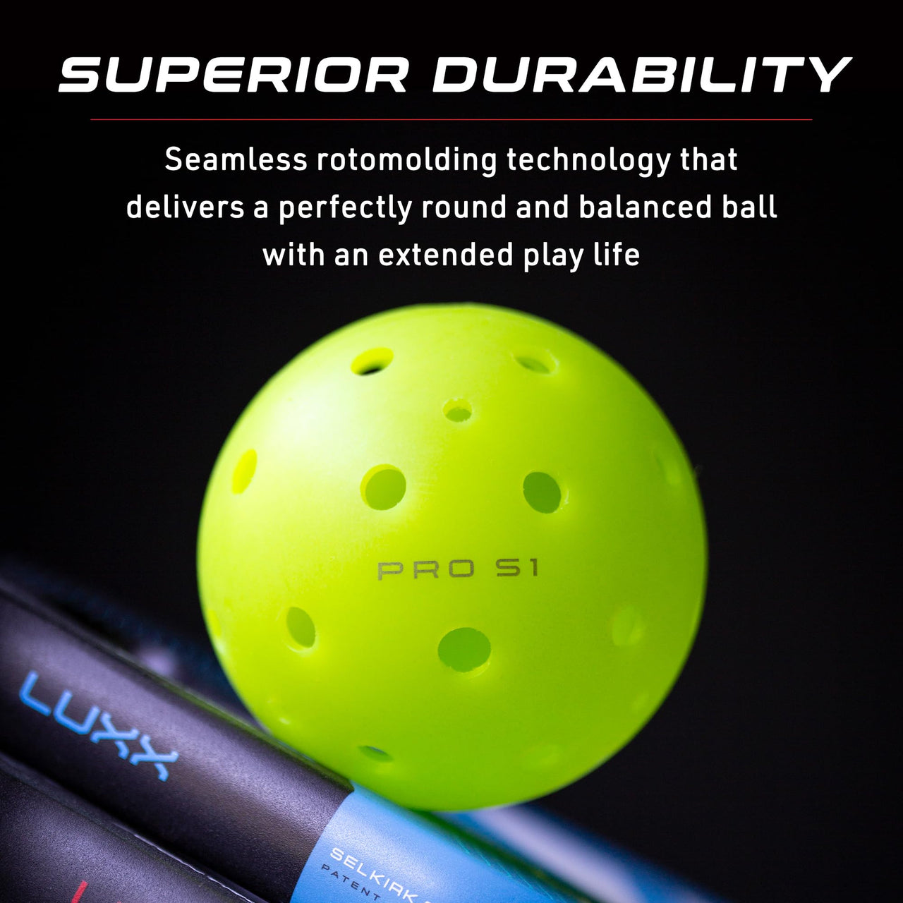 Selkirk Sport Pro S1 Ball | Crack-Resistant | 38 Hole Outdoor Pickleball Balls | USAPA Approved Pickle Ball for Tournament Play | Advanced Aerodynamics | 12 Pack Pickleballs |