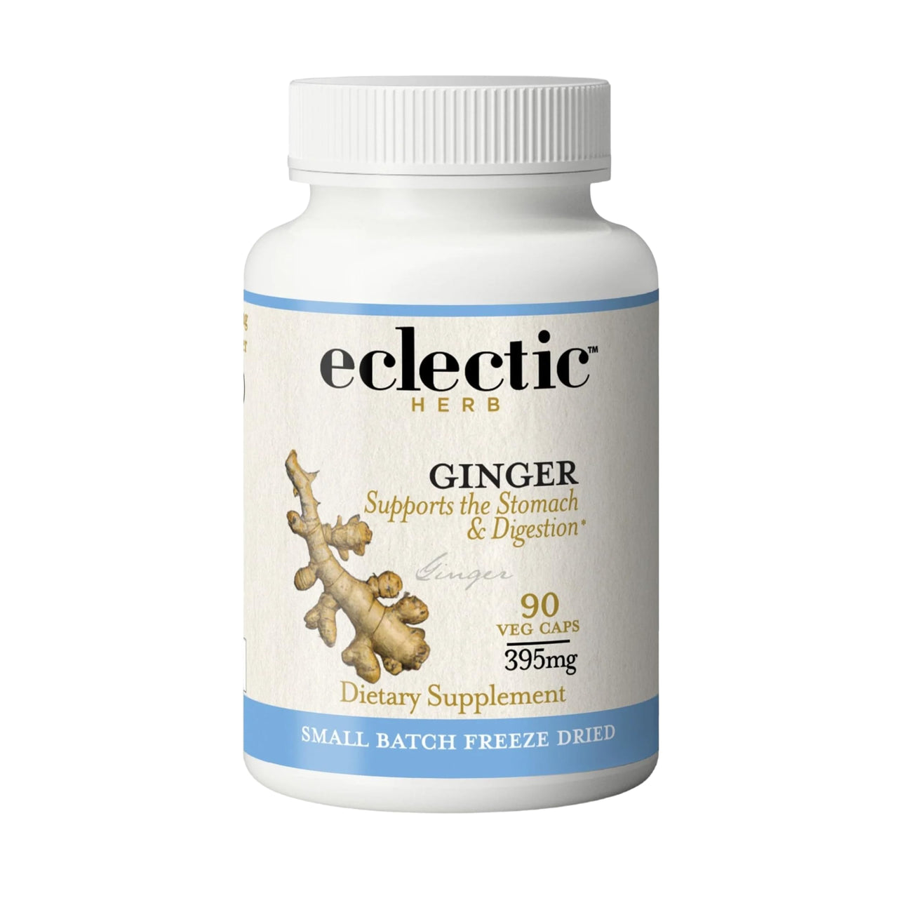 Eclectic Herb - Ginger Capsules | Antioxidants for Heart Support & Digestive Health | Herbal Supplement | US-Grown, Organic, Vegan, Non-GMO, Gluten Free (90 CT | 395 mg)