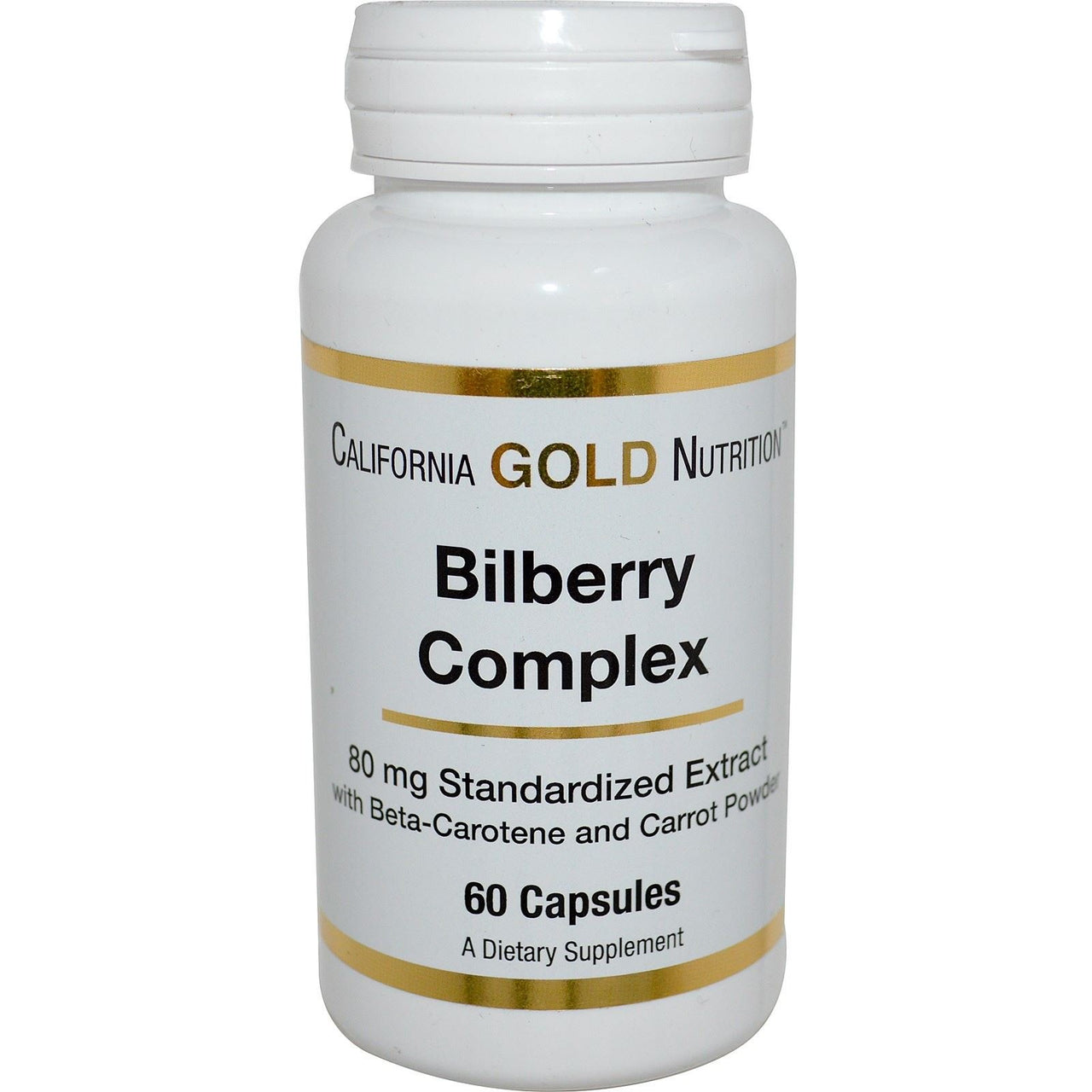 California Gold Nutrition, Bilberry Complex, 80 mg, 60 Capsules