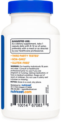 Thumbnail for Nutricost Ox Bile Capsules 500mg Per Serving (120 Capsules) - Gluten Free & Non-GMO