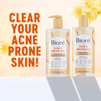 Thumbnail for Biore Clear & Breathable Cooling Cleanser with Witch Hazel, Acne Treatment for Face, Face Scrub for Oily Skin, Salicylic Acid Cleanser, 6.77 Oz