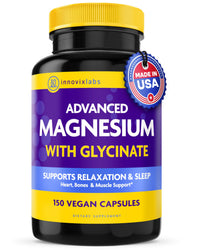 Thumbnail for InnovixLabs Advanced Magnesium Capsules - 150 Ct, 210 mg - Chelated Glycinate and Malate - High Absorption, Promotes Relaxation, Bones, Muscle Health, Vegan Malate Sleep Supplement