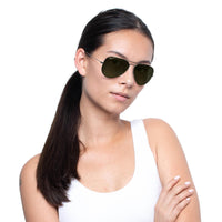 Thumbnail for Ray-Ban Unisex RB3025 Classic Polarized Aviator Sunglasses, Gunmetal/Polarized G-15 Green, 62 mm