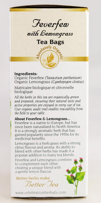 Thumbnail for Celebration Herbals Feverfew Lemongrass Tea Organic 24 TB