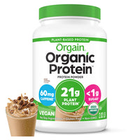 Thumbnail for Orgain Organic Vegan Protein Powder, Iced Coffee - 21g Plant Protein, 60mg of Caffeine, Low Net Carb, No Lactose Ingredients, No Added Sugar, Non-GMO, For Shakes & Smoothies, 2.03 lb