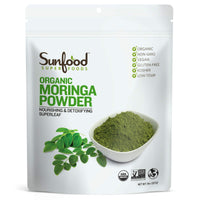 Thumbnail for Sunfood Moringa Powder, Organic. Use for hair loss, weight loss. Pure Single Ingredient Product. 8 oz Bag