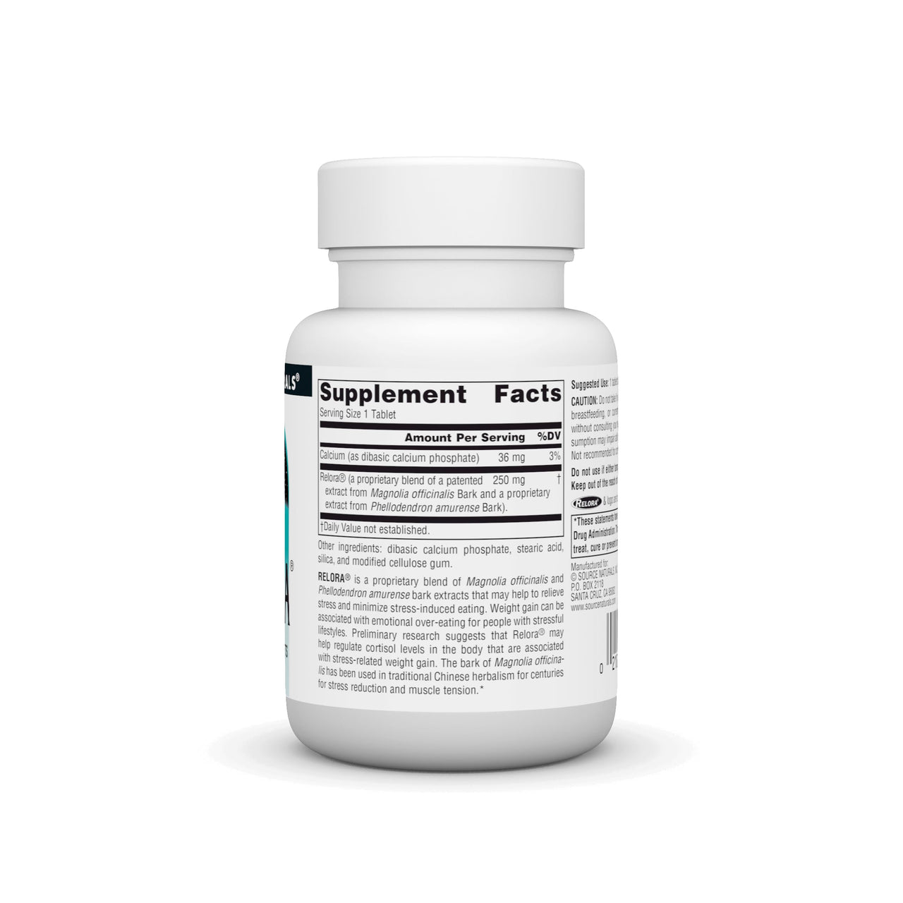 Source Naturals Relora, Promotes Healthy Eating Behavior and Muscle Relaxation Support*, 250 mg - 90 Tablets